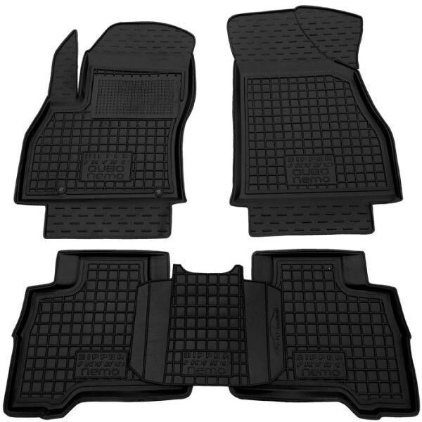 Автомобільні килимки в салон Fiat Qubo/Fiorino 08-/Citroen Nemo 07-/Peugeot Bipper 08- (Avto-Gumm) резинові поліки, коврики гумові 11367 фото